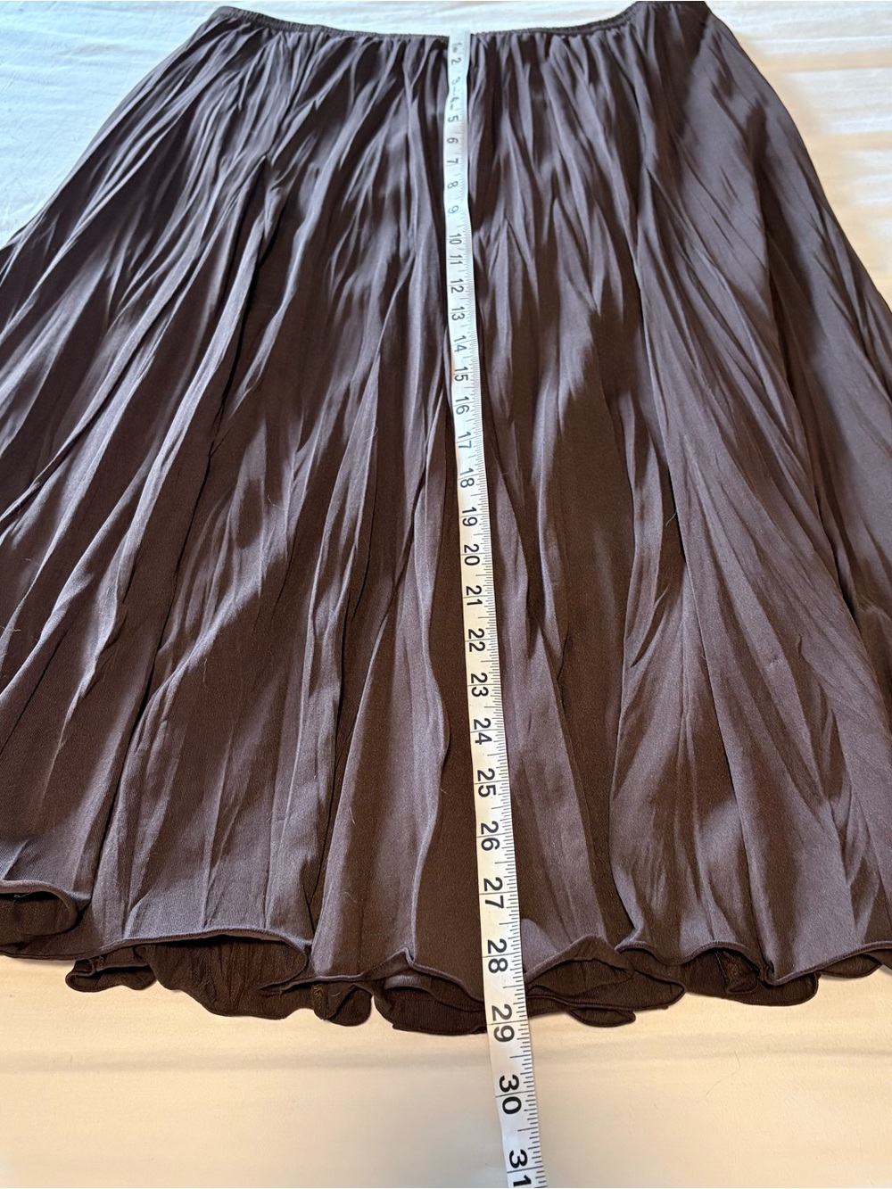 Cato Brown Circle Skirt with Pleated Texture - Picture 3 of 4